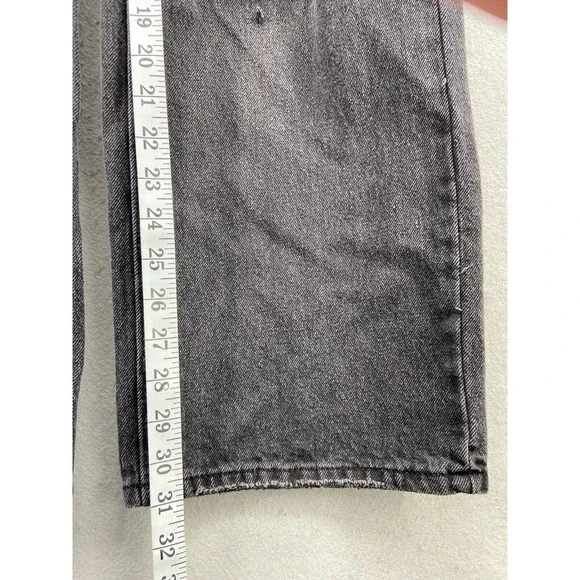 BP Jeans Women's Sz 24 Black Distressed Ripped‎ Wide Leg Pockets Low Rise NWT - Picture 6 of 13